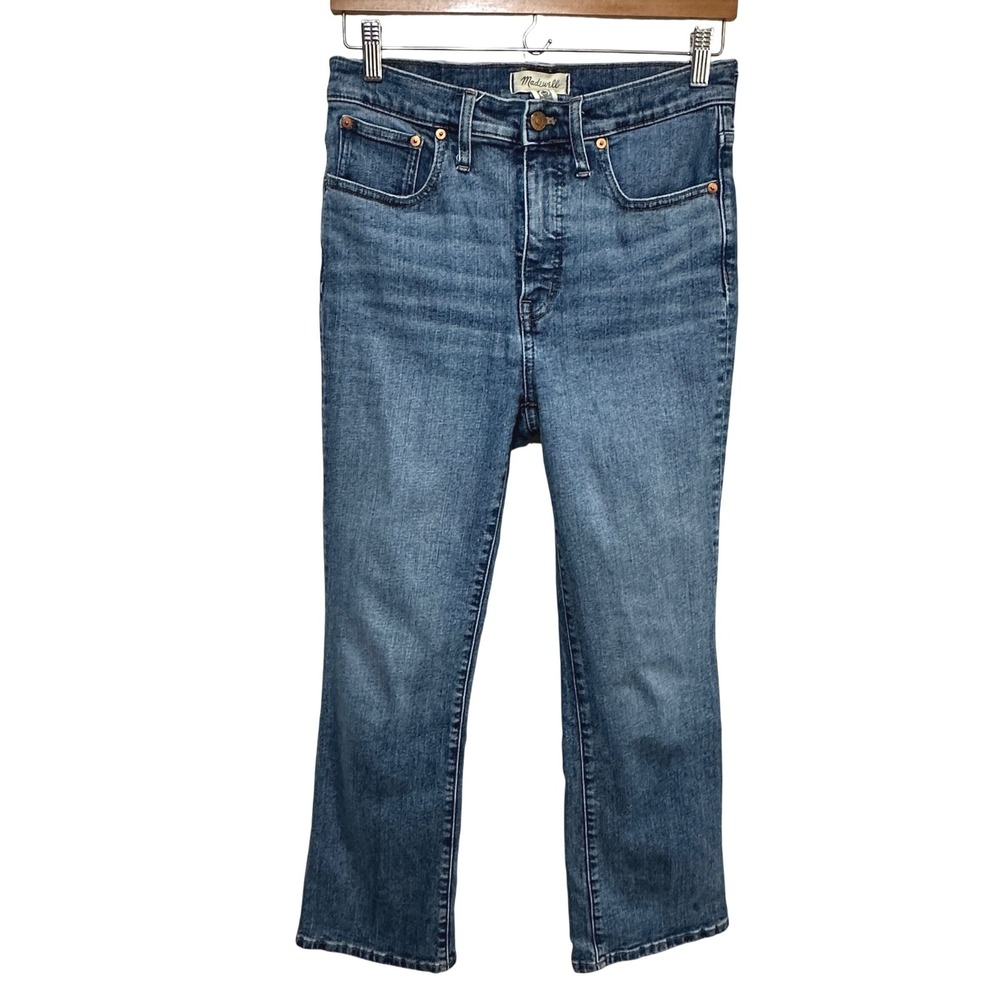 Madewell Cali Demi-Boot Jeans Women 28 Blue High Rise Stretch Denim Streetwear